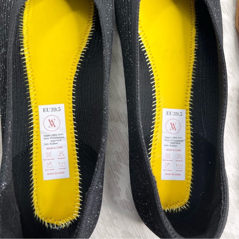 Vivaia Women’s Margot Square Toe Black Glitter Shoes Size 39.5 or 8.5 US - Picture 8 of 8